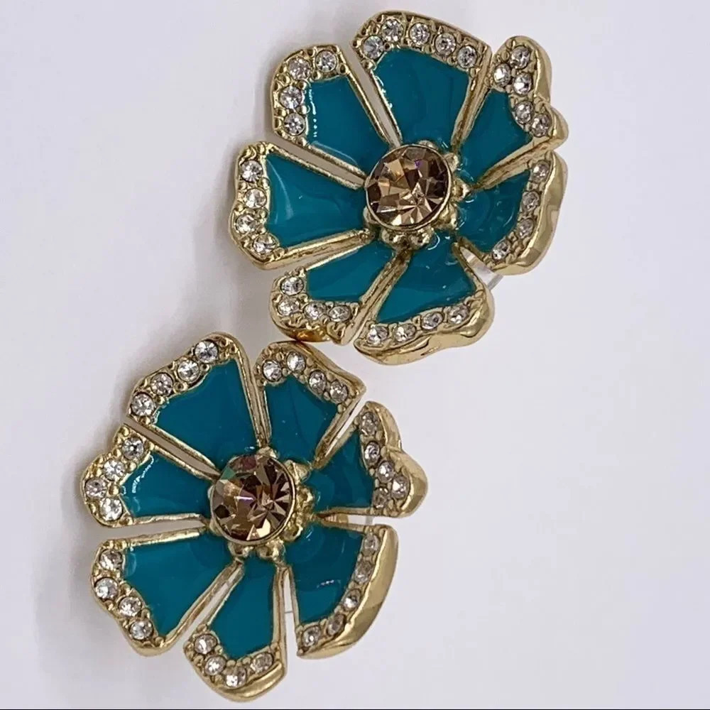 Kate Spade Garden Grove Blue Jeweled Earrings